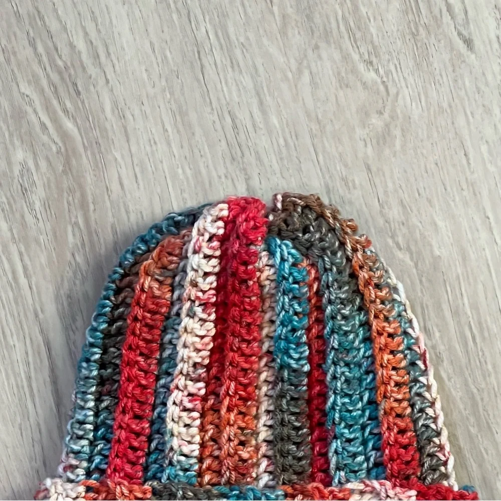 Multicolor Chunky Striped Knit Beanie by |A Lil’s Crochet Collection